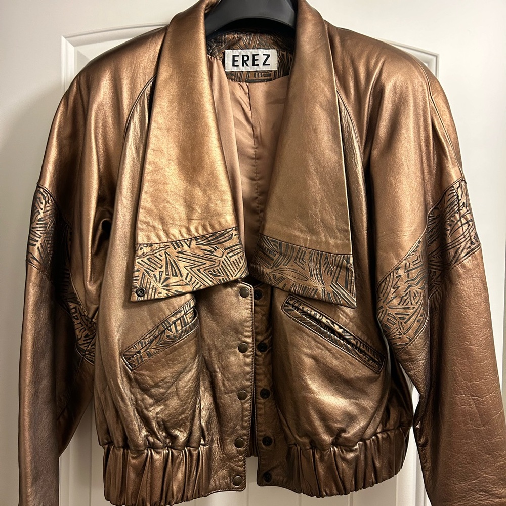 90s Erez Oversized leather jacket